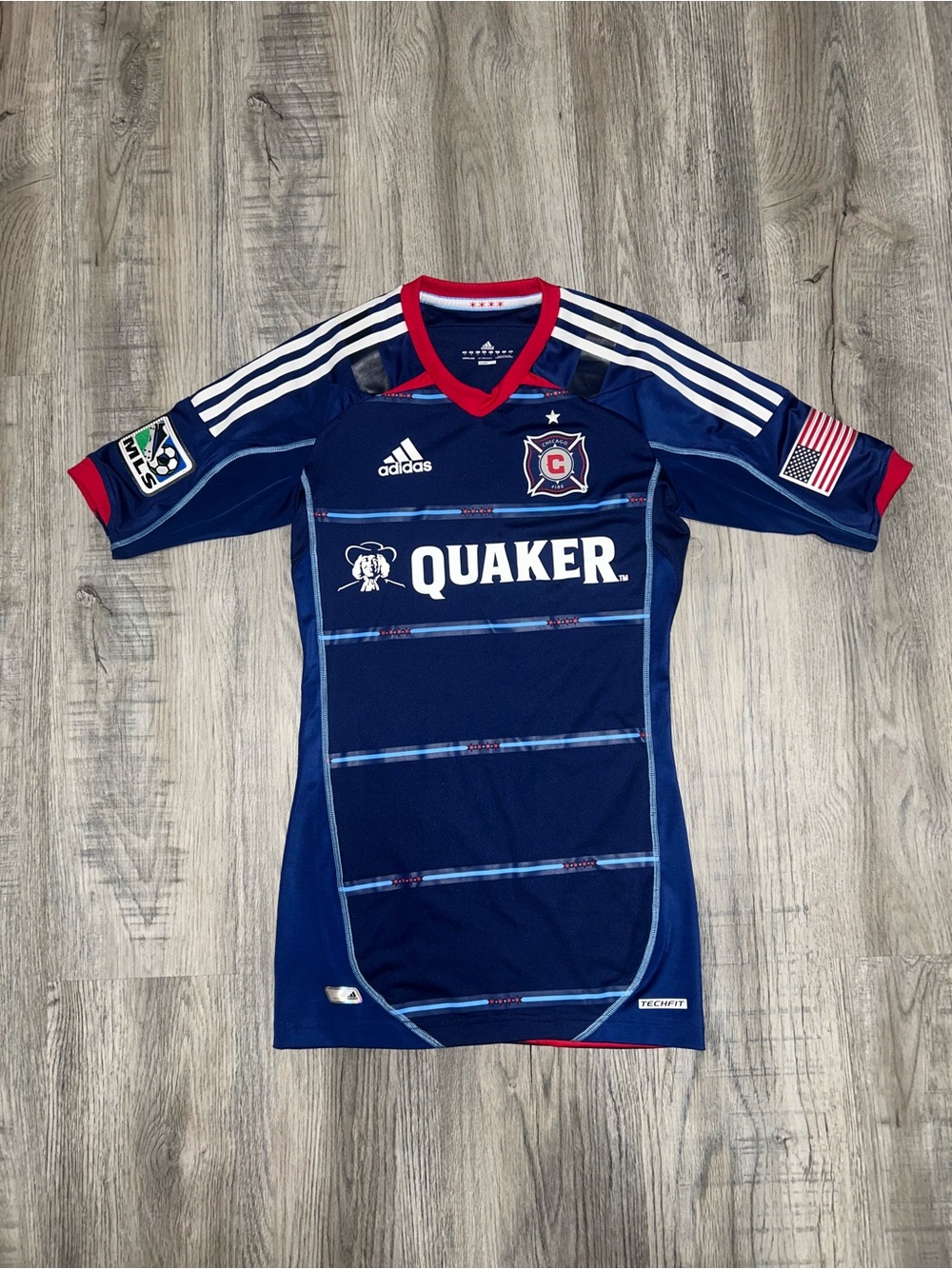 Chicago Fire 2012 away jersey size youth 4 Techfit player issue